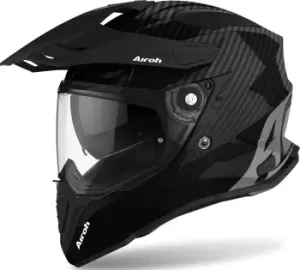 Image of Airoh Commander Carbon Motocross Helmet, black-carbon Size M black-carbon, Size M