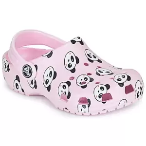 Image of Crocs CLASSIC PANDA PRINT CLOG K Girls Childrens Clogs (Shoes) in Pink - Sizes 11 kid,13 kid,1 kid,8 toddler,4 toddler,7 toddler,9 toddler,10 kid,12 k