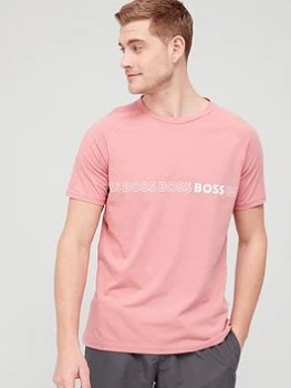 Image of BOSS Repeat Logo Swim T-Shirt - Pink Size M Men
