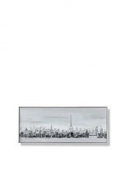 Image of Graham & Brown Bonne Nuit Paris Framed Printed Canvas With Handpaint Detail