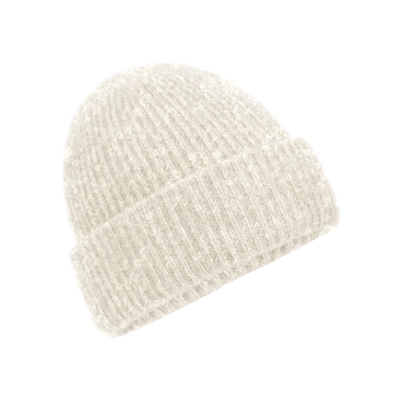 Image of Beechfield Beechfield Men Cosy Ribbed Marl Beanie in Light Beige Light Beige One Size Male 5063238652286