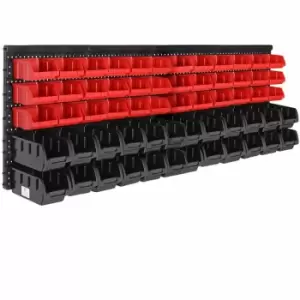 Image of Tool wall set of 2 black/red with 30 stacking boxes each