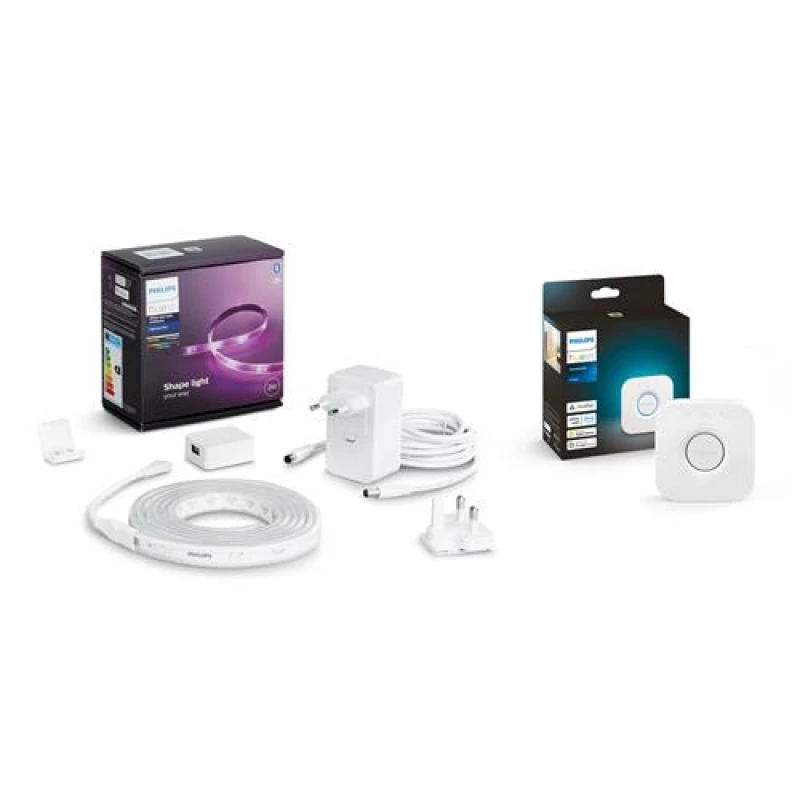 Image of Philips Hue Whte And Colour Ambiance Lightstrip V4 2 Metre And Bridge