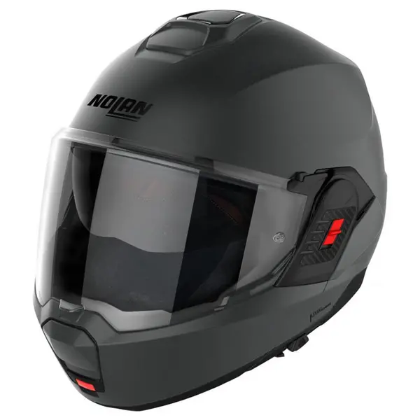 Image of Nolan N120-1 Classic N-COM 002 Flat Vulcan Grey Modular Helmet Size M