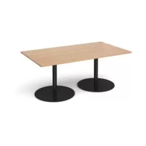 Image of Eternal rectangular boardroom table 1800mm x 1000mm - Black base and beech top