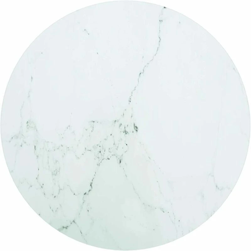 Image of VIDAXL Table Top White Ø50x0.8cm Tempered Glass with Marble Design vidaXL 8720286055793