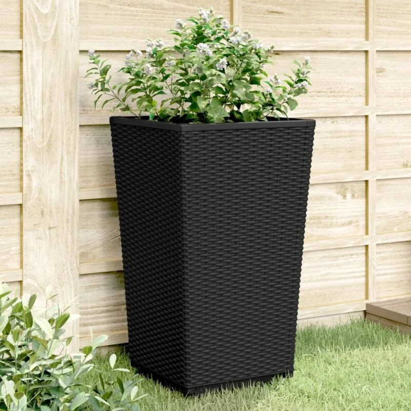 Image of VIDAXL Garden Planters 2 pcs Black 32.5x32.5x57cm pp Vidaxl 8721012410558