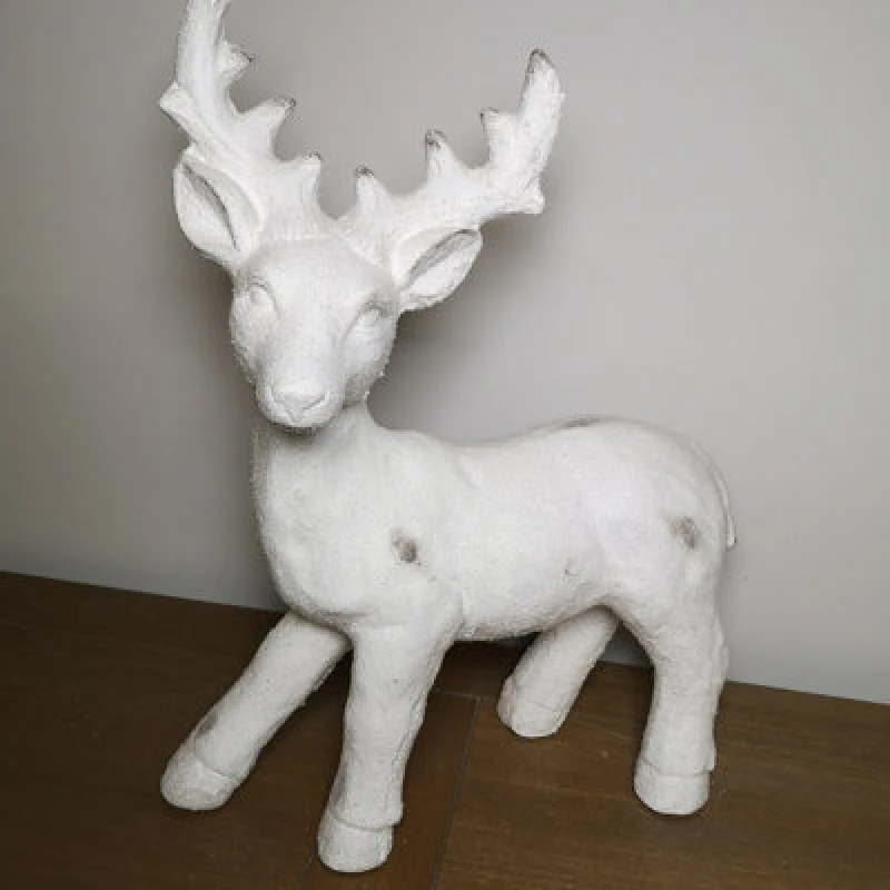 Image of Samuel Alexander 52Cm Snow Effect Standing Pot Reindeer Christmas Ornament