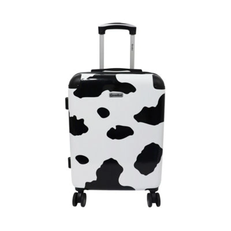 Image of Groundlevel Animal Print Hard Shell Cabin Suitcase - Cow Print
