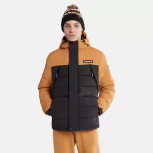Image of Timberland Outdoor Archive Water-resistant Puffer Jacket For Men In Yellow Black, Size M