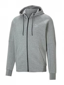 Image of Puma Classics Tech Full Zip Hoodie - Medium Grey Heather Size M Men