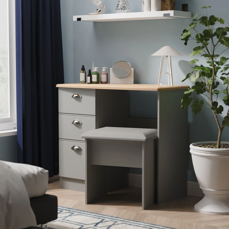 Image of Ready Assembled 2 U Albert 3 Drawer Vanity (Ready Assembled) in Dark Grey Dark Grey Unisex