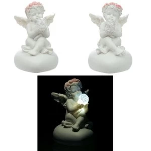 Image of Rose Cherubs LED Crystal (Pack Of 4) Figurine