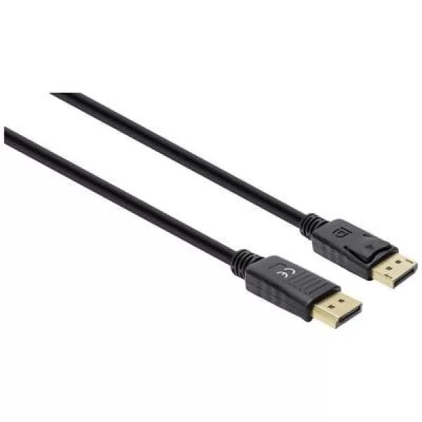 Image of Manhattan DisplayPort Cable DisplayPort plug, DisplayPort plug 1m Black 355582 DisplayPort 1.4, triple shielding, PVC coating, gold plated connect