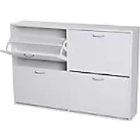 Image of HOMCOM Shoe Cabinet 837-004WT Particle Board White 240 mm x 1200 mm x 810 mm