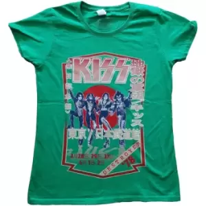 Image of KISS - Destroyer Tour '78 Ladies X-Large T-Shirt - Green