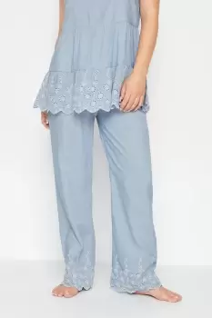 Image of Petite Broderie Anglaise Wide Leg Pyjama Bottoms