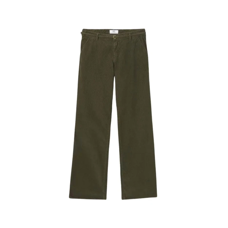 Image of Le Temps des cerises Womens Trousers Le Temps des cerises Tahis Velvet Vert Female 29