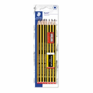 Image of Staedtler Noris 10 Pencils, Eraser and Sharpener Wood, Metal, Plastic