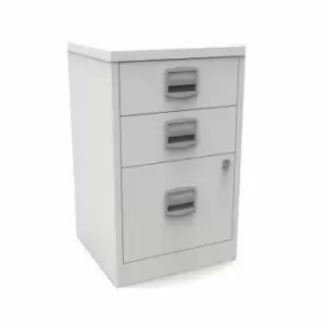 Image of Bisley A4 3 Drawer Metal Stationery and Filing Cabinet, Chalk White