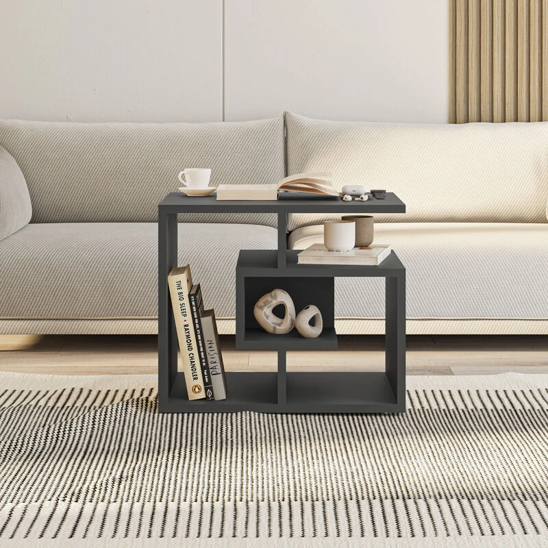 Image of DECORTIE Decortie Labirent Modern Coffee Table Multipurpose H 45cm - Anthracite Grey M.SH.11199.13