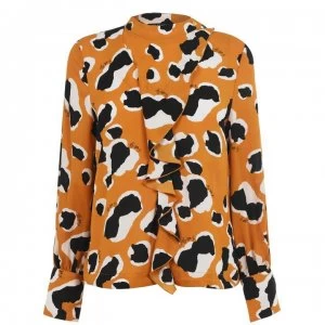 Image of Biba Popper Frill Blouse - Patch Print