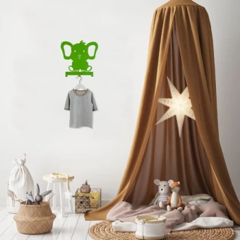 Image of Elephant 2 - Green Green Metal Wall Hook