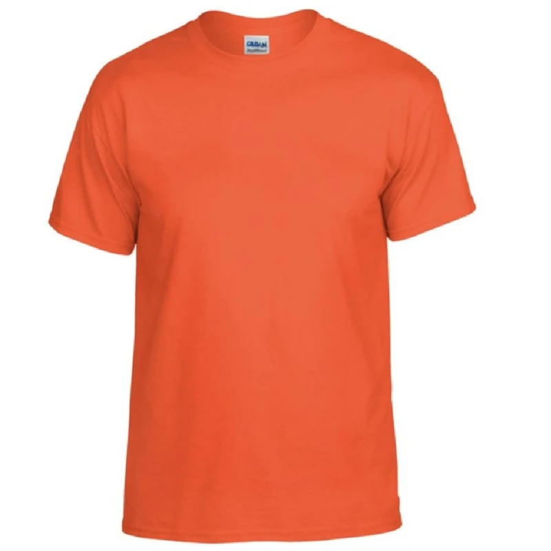 Image of Gildan Mens DryBlend Adult Short Sleeve T-Shirt in Orange Size: Medium Orange Male M