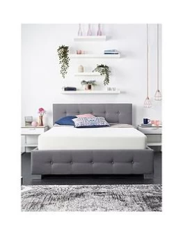 Image of Aspire End Lift Up Linen Ottoman Bed - Grey