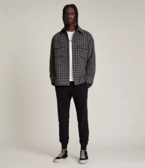 Image of AllSaints Mens Slim Fit Raven Cuffed Sweatpants, Black, Size: L