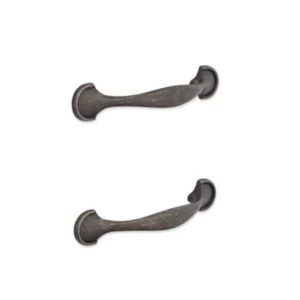 Image of IT Kitchens Pewter effect Curved Cabinet handle Pack of 2