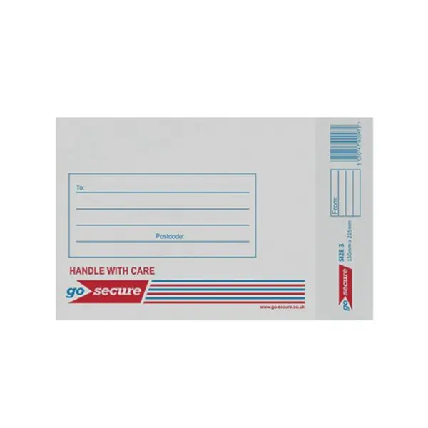 Image of GoSecure Bubble Lined Envelope Size 3 150x215mm White (Pack of 20) PB02131