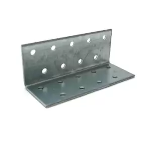 Image of Heavy Duty Zinc Plated Reinforced Corner Angle Bracket - Size 37x37x100x2mm - Pack of 40