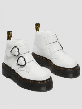 Image of Dr Martens Devon Heart Ankle Boot - White, Size 7, Women