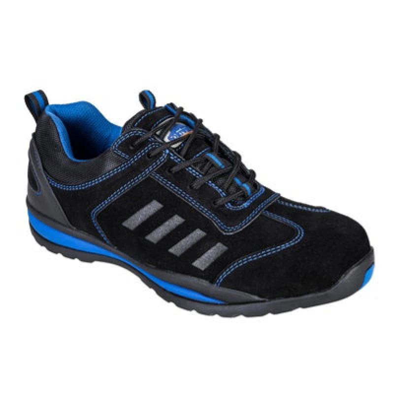 Image of Portwest Steelite Lusum S1P HRO Safety Trainers FW34BLU38 Colour: Black / Blue