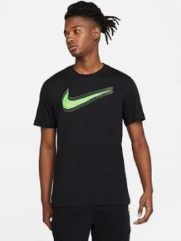 Image of Nike Swoosh Graphic T-Shirt - Black