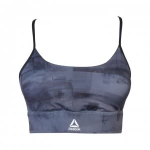 Image of Reebok MYT All Over Print Sports Bra Ladies - Black
