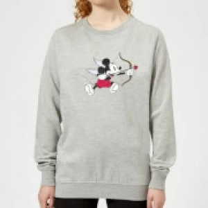 Image of Disney Mickey Cupid Pocket Womens Sweatshirt - Grey - L