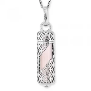 Image of Angel Whisperer Silver Rose Quartz Healing Stone Necklace...