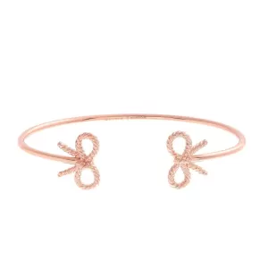 Image of Ladies Olivia Burton Rose Gold Plated Vintage Bow Open Ended Bangle OBJ16VBB17
