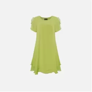 Image of James Lakeland Short Sleeve Wave Hem Dress - Green
