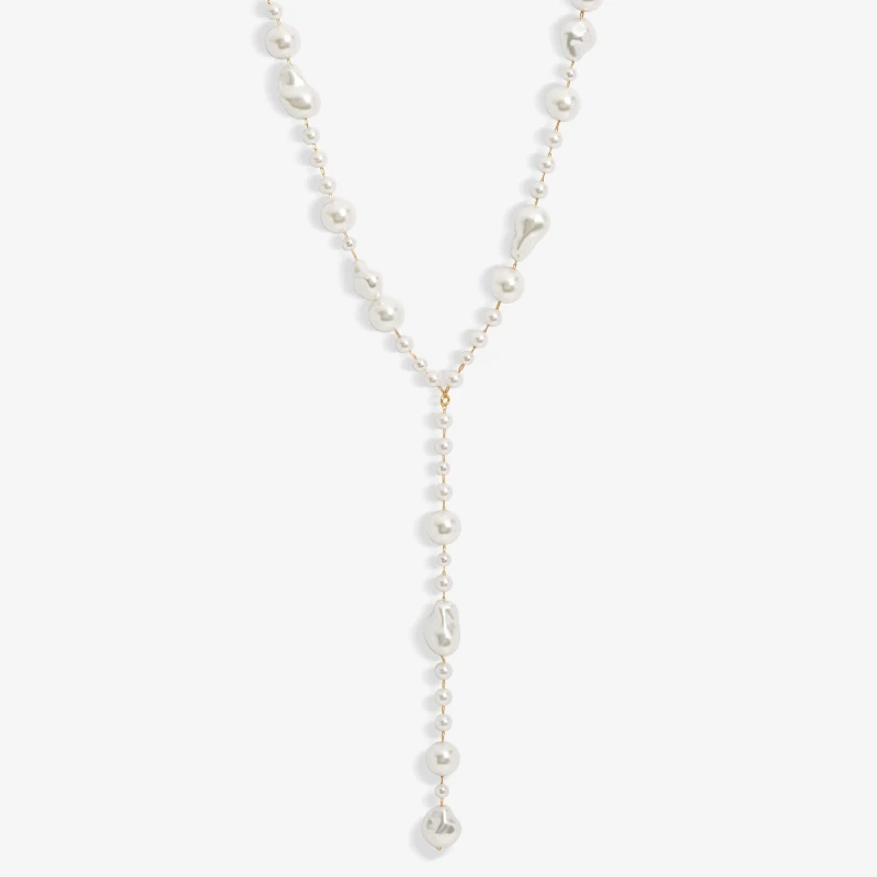 Image of Jon Richard Gold Plated Baroque Y Drop Necklace Jewellery Sets One Size Gold 72206710000