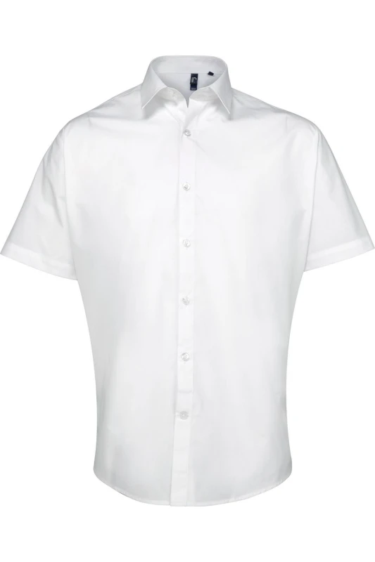 Image of Premier Premier Men Supreme Heavy Poplin Short Sleeve Work Shirt in White White One Size Male 5054171152940