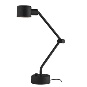 Image of Textured Black Industrial Task Lamp - Adjustable Table Desk Light Rotating Head