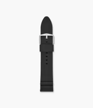 Image of Fossil Men 22mm Black Silicone Watch Strap