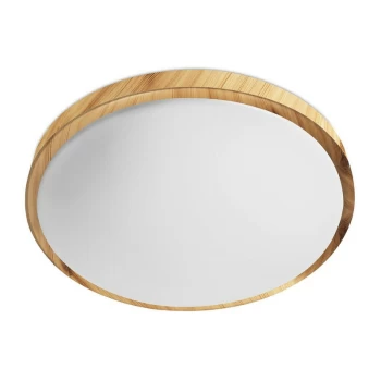 Image of Forlight Tempo 410mm - Flush Ceiling Fixture Imitation Wood IP44 LED 22.8W 3000K 1821lm