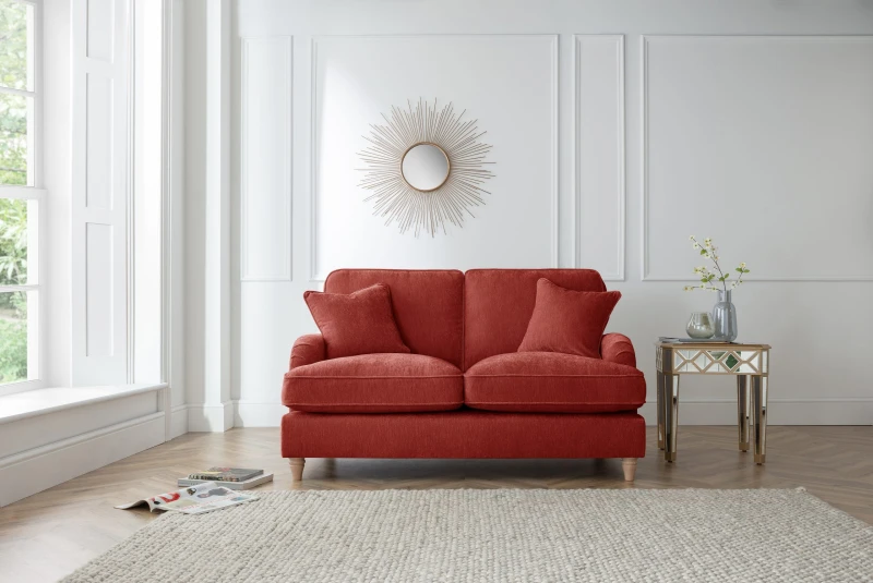 Image of The Great Sofa Company Orla 2 Seater Sofa Manhattan Ice in Terracotta Terracotta Unisex