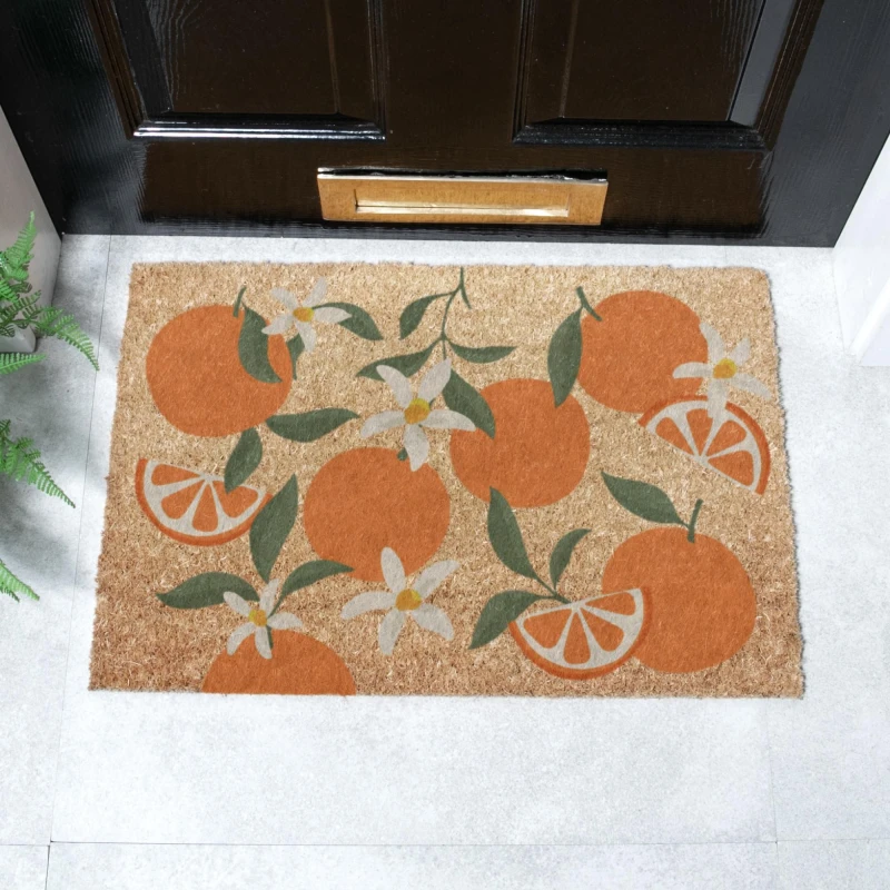 Image of Artsy Mats Orange Pattern Doormat (60 X 40Cm), Brown 6040W-OrangeS