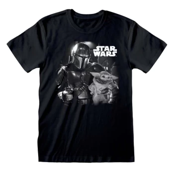 Image of Mandalorian - BW Photo Unisex Medium T-Shirt - Black