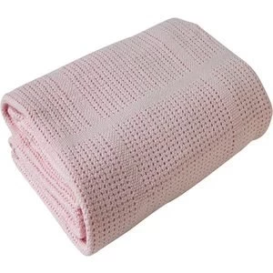 Image of Clair de Lune Cellular Cot Bed Blanket - Pink
